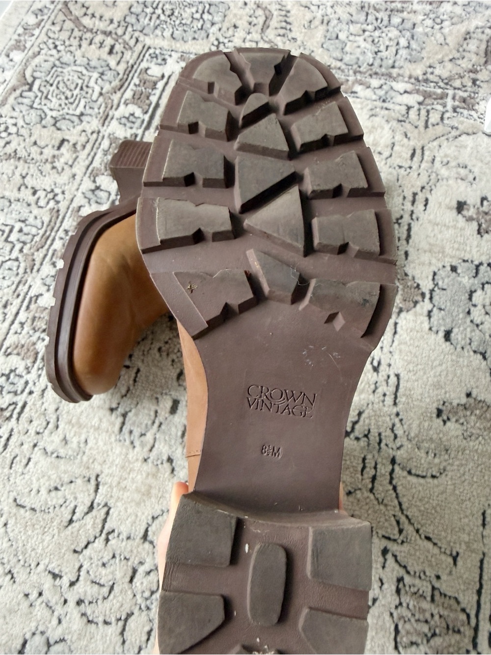 Brown Vegan Leather Dilana Platform Chelsea Boots - Picture 4 of 6